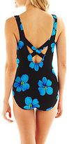 Thumbnail for your product : Robby Len by Longitude Floral Print 1-Piece Swimsuit with X-Back