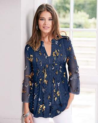 Together Butterfly Lurex Print Blouse
