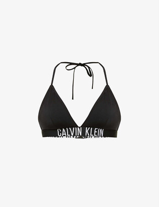 Calvin Klein Intense Power logo-print triangle bikini top - ShopStyle Two  Piece Swimsuits