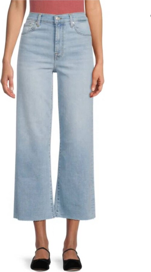 7 For All Mankind Cropped Alexa Jeans In Light Wash