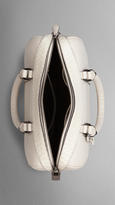 Thumbnail for your product : Burberry Medium Leather and Python Trim Bowling Bag