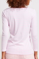Thumbnail for your product : Vineyard Vines Stripe Simple Boatneck Cotton Blend Top
