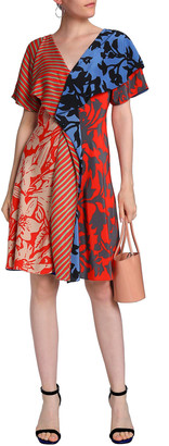 Diane von Furstenberg Paneled Printed Silk Crepe De Chine Dress