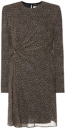 Saint Laurent Leopard virgin wool minidress