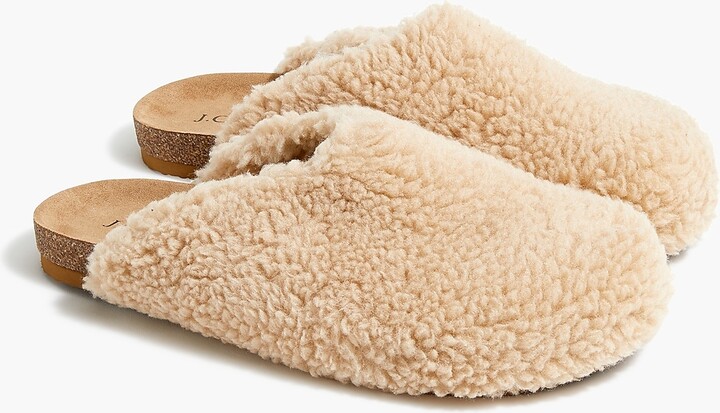 J.Crew Factory Women's Sherpa Clog Slippers - ShopStyle