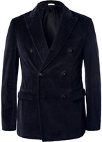 Thumbnail for your product : Massimo Alba Slim-Fit Unstructured Double-Breasted Velvet Blazer