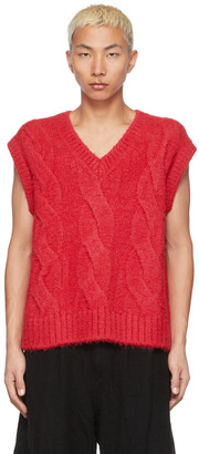 we11done Pink Cable Knit Vest