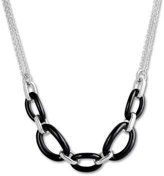 Amello stainless steel necklace OVAL, 5 ceramic elements connected by stainless steel elements