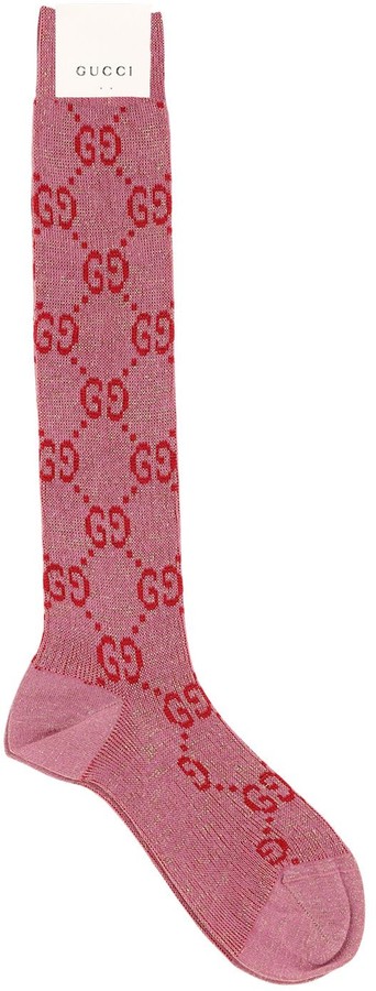 Gucci Long Gg Jacquard Cotton Blend Socks - ShopStyle