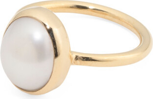 TJMAXX 14Kt Gold Plated Pearl Ring