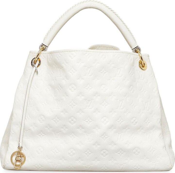 White Louis Vuitton Monogram Empreinte Artsy MM Hobo Bag