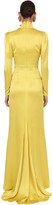 Thumbnail for your product : Alessandra Rich Long Embellished Satin Turtleneck Dress
