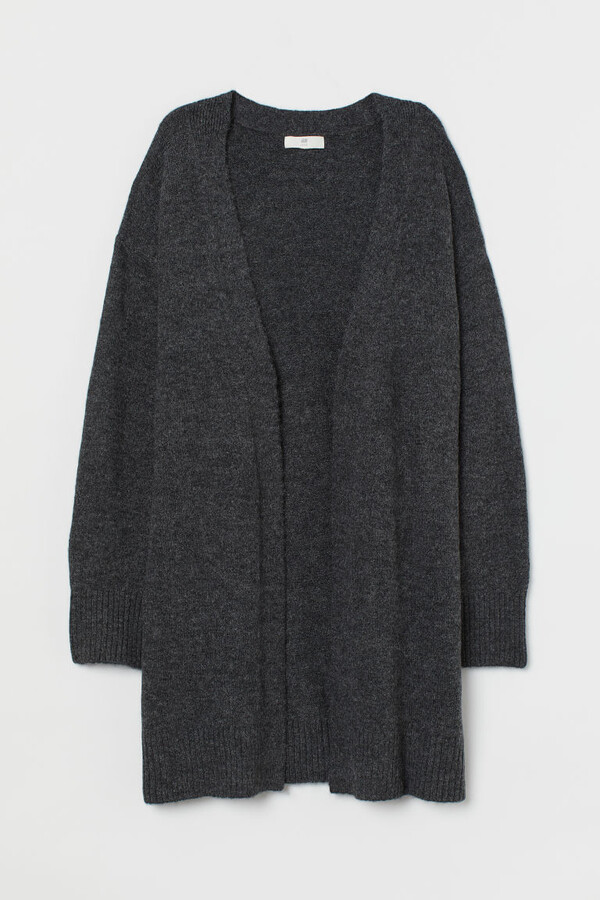grey long cardigan womens
