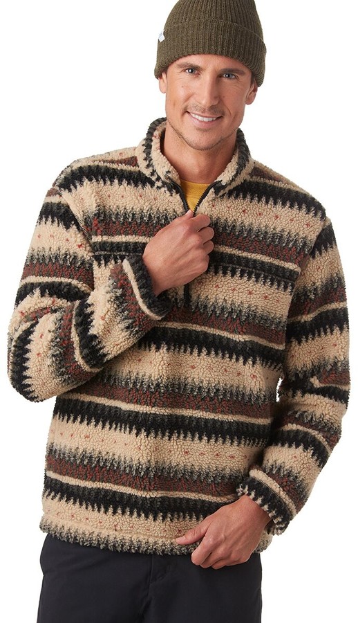 patterned sherpa pullover