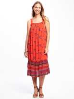 Thumbnail for your product : Old Navy Smocked Crinkle-Gauze Swing Dress for Women