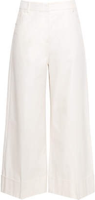 Reiss Etoni - Cropped Wide Leg Trousers in Off White