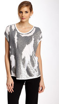 Thumbnail for your product : Robert Rodriguez Distressed Sequin Embellished Cap Sleeve Tee