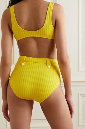 Solid & Striped The Annie Ribbed Bikini Briefs - Bright yellow