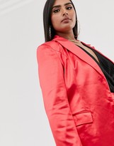 Thumbnail for your product : Club L London Plus satin blazer in raspberry