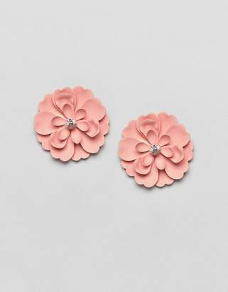 ASOS Matte Jewel Flower Stud Earrings