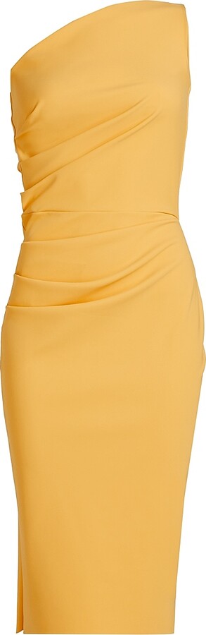 Women's Angelina One-Shoulder Cocktail Dress - Marigold - Size 10