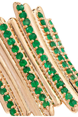Ileana Makri Grass Fence 18-karat Gold Emerald Ring