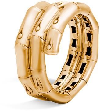 John Hardy 18K Gold Bamboo Double Coil Ring