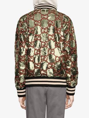 Gucci Sequin bomber jacket with GG embroidery