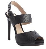 Thumbnail for your product : Reed Krakoff black snakeskin embossed leather peep toe pumps