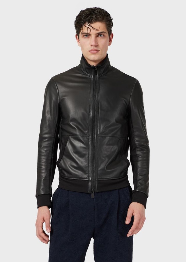 armani lambskin leather jacket