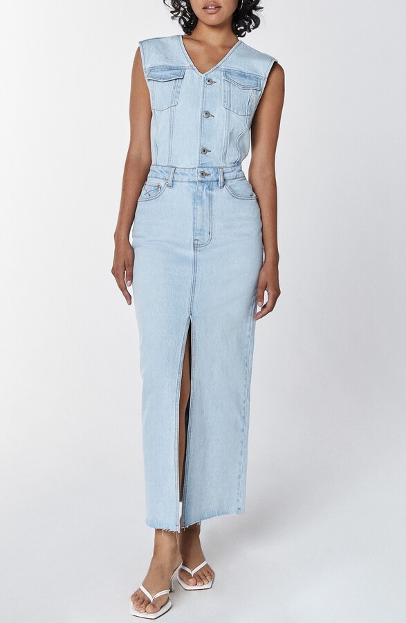 Unpublished Wyatt Twin Flame Denim Maxi Dress