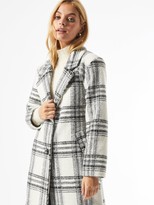 Thumbnail for your product : Dorothy Perkins Petite Check Single Breasted Coat - White/Black