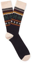 Thumbnail for your product : Anonymous Ism - Fair Isle Jacquard-Knit Socks - Men - Navy
