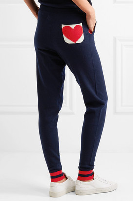 Chinti and Parker Love Heart Cashmere Track Pants - Midnight blue