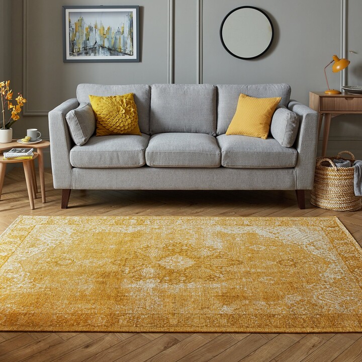 Dunelm Mila Traditional Rug Yellow ShopStyle