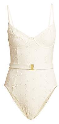 Onia Women's X WeWoreWhat Danielle Eyelet One-Piece Swimsuit