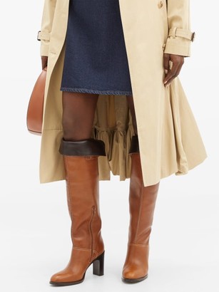 See by Chloe Topstitched Over-the-knee Leather Boots - Tan
