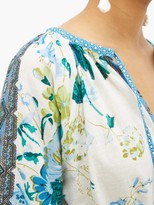 Thumbnail for your product : D'Ascoli Melrose Belted Floral-print Cotton Dress - Blue Print