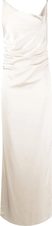 System Draped-Design Side-Slit Dress