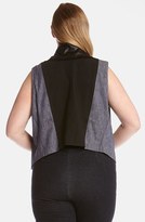 Thumbnail for your product : Karen Kane Mixed Media Drape Front Vest (Plus Size)