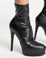 Thumbnail for your product : ASOS DESIGN Eclectic high-heeled platform boots in black