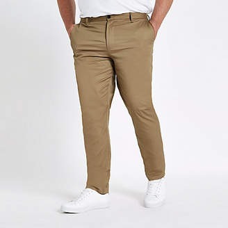 River Island Mens Big and Tall Tan chino slim fit trousers