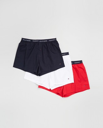 Tommy Hilfiger Men's White Boxers - Woven Boxers 3-Pack - Size S at The Iconic