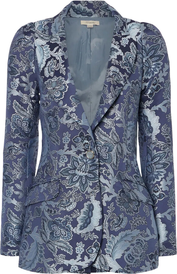 Temperley London Francis long-sleeved floral-print suit jacket