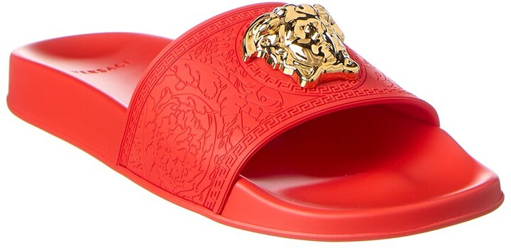 red versace slides