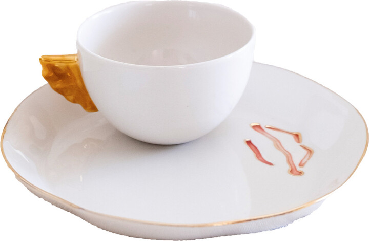 Maji Atelier Gold / Neutrals Volans Cup & Nuaj Kiss Plate Porcelain Set