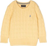 Thumbnail for your product : Ralph Lauren Kids Logo-Embroidered Cable-Knit Jumper