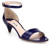 Thumbnail for your product : Miu Miu Patent Leather Kitten Heel Sandals