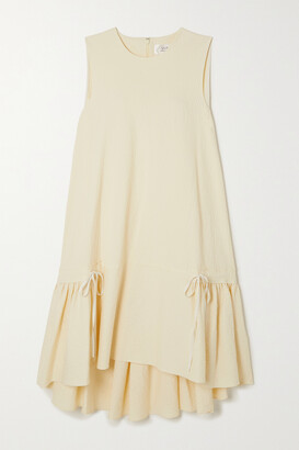 VVB Tiered Cotton-blend Cloqué Mini Dress - Ivory - UK 14