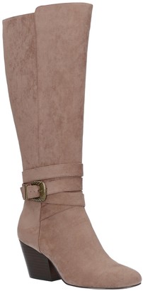 taupe suede slouch boots